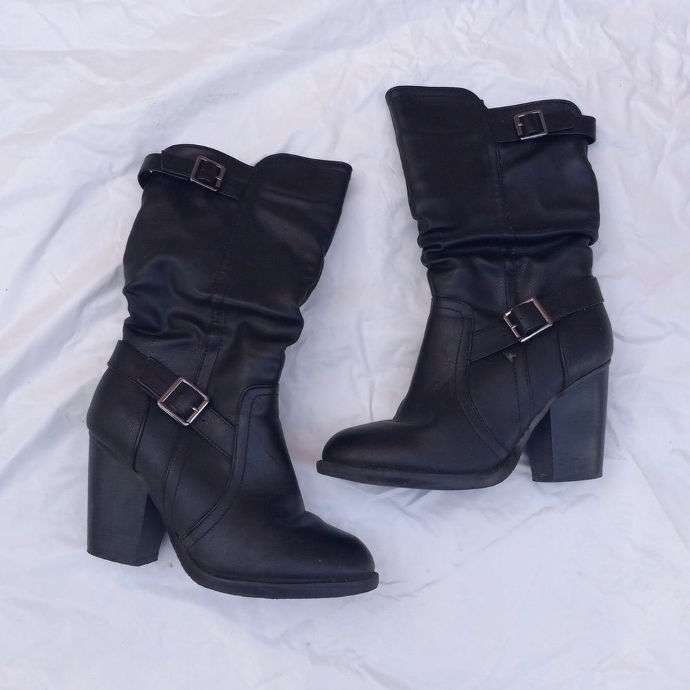 Rue 21 ETC Women's Black Mid Calf Boots Size S 6/7